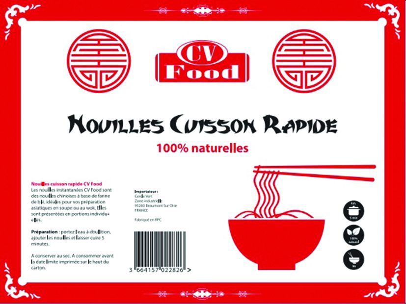 Nouilles asiatiques à cuisson rapide - CVFOOD - Carton de 6 kg