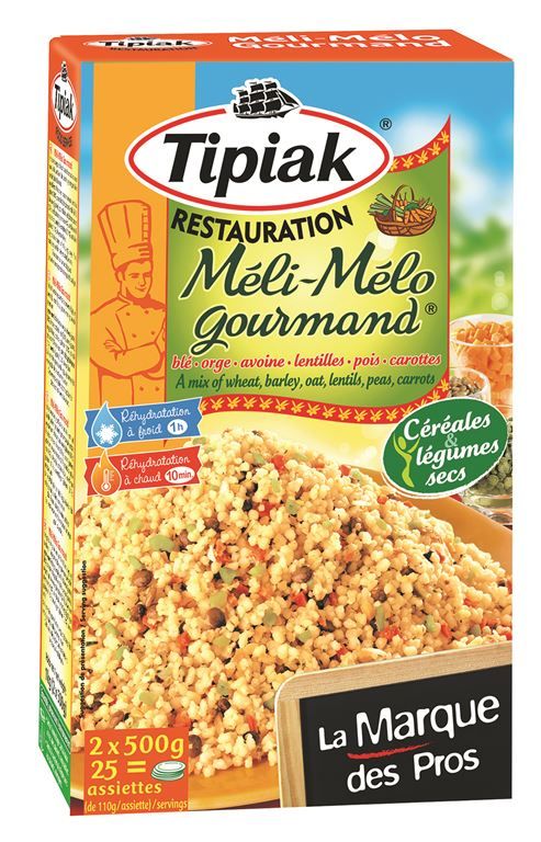 Méli mélo groumand® céréales et légumes secs - TIPIAK® RESTAURATION - Boite de 1 kg