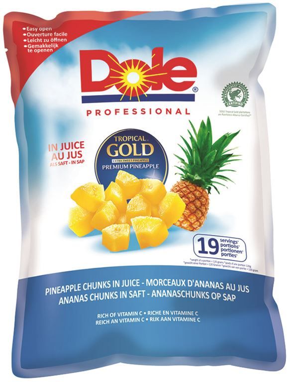 Ananas en morceaux Tropical Gold - DOLE - Carton de 6 poches