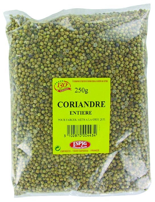 Coriandre entière - SPIGOL CEPASCO - Sachet de 250 g