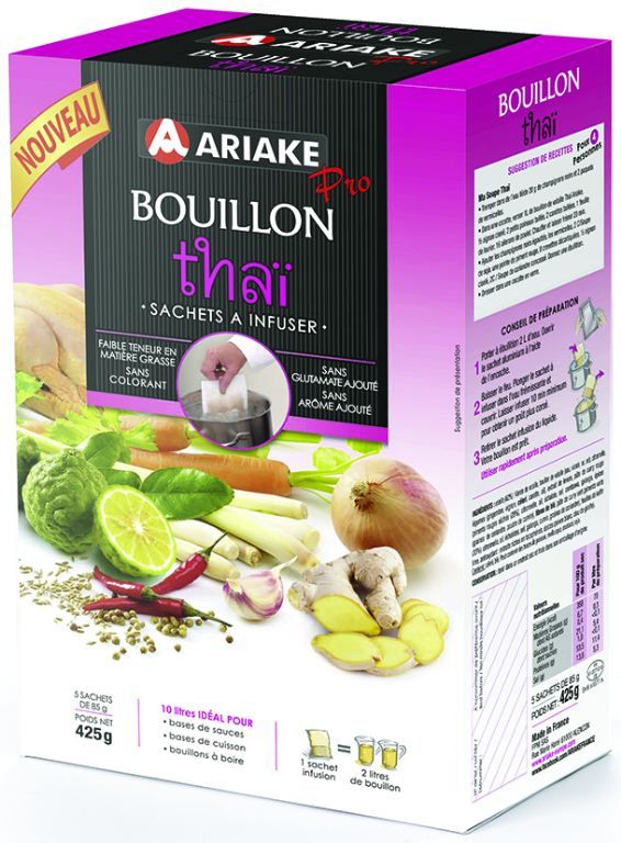 Bouillon Thaï déshydraté - ARIAKE - Boite de 5 sachets