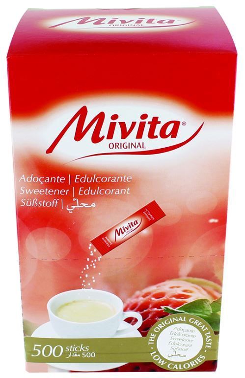 Édulcorant à l'aspartame en  poudre - MIVITA - Boite de 500 doses