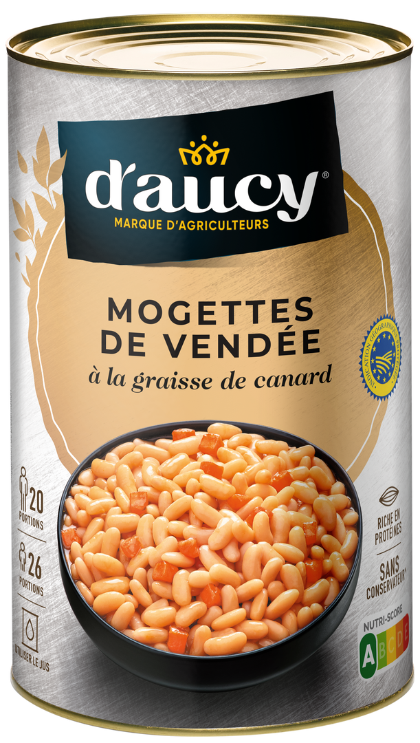 Mogettes de Vendée à la graisse de canard Label Rouge et IGP - D'AUCY - Boite 5/1