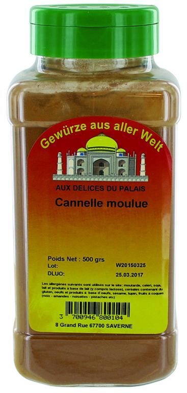 Cannelle moulue - DELICES DU PALAIS - Pot de 500 g