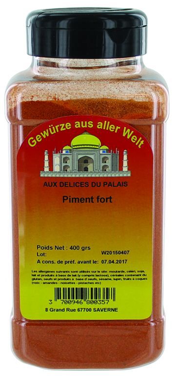 Piment fort moulu - DELICES DU PALAIS - Pot de 400 g