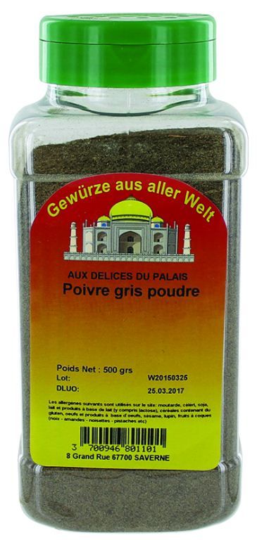 Poivre gris moulu - DELICES DU PALAIS - Boite de 500 g