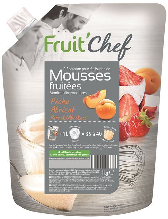 Préparation pour mousse à l'abricot et pêche Fruit'Chef - FRUIT CHEF - Poche de 1 kg