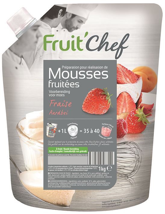 Préparation pour mousse à la fraise Fruit'Chef - FRUIT CHEF - Poche de 1 kg