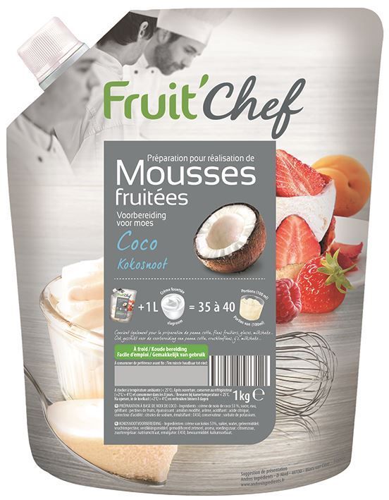 Préparation pour mousse à la noix de coco Fruit'Chef - FRUIT CHEF - Poche de 1 kg