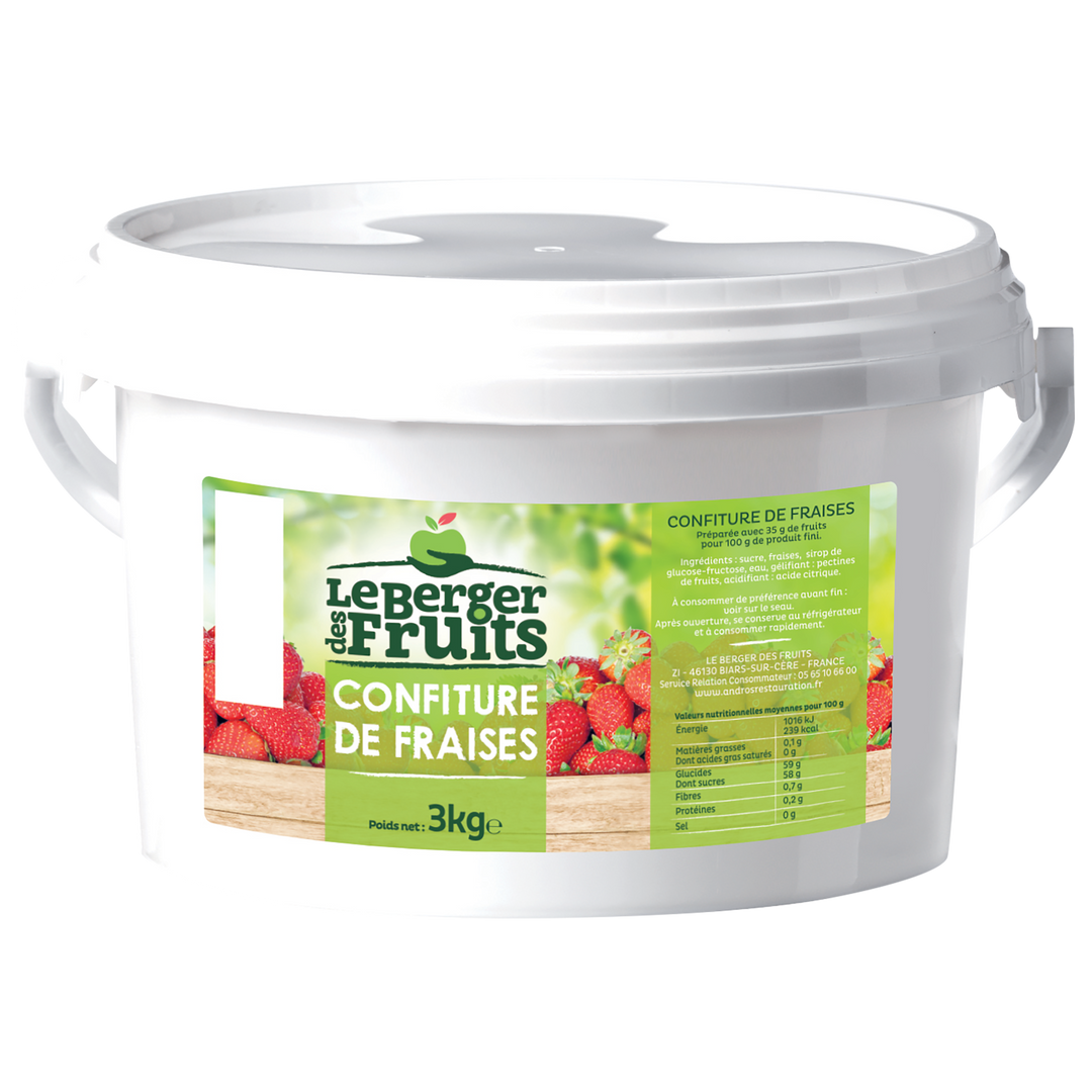 Confiture de fraises - LE BERGER DES FRUITS - Seau de 3 kg