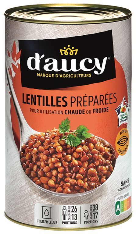 Lentille verte France cuite IQF - 1 kg x 6 pc - Distributeur alimentaire  snacking