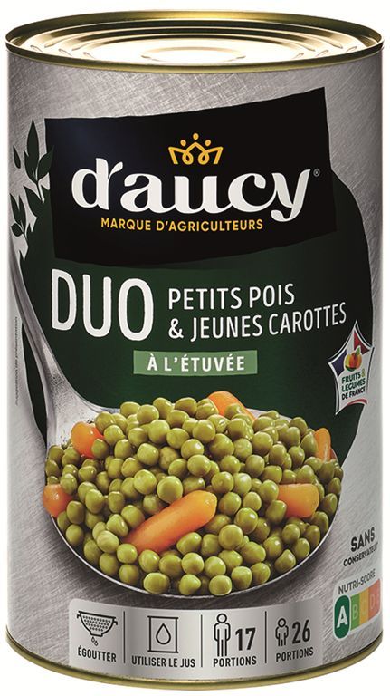 Petits pois très fins et jeunes carottes à l'étuvée CE2 - D'AUCY - Boite 5/1