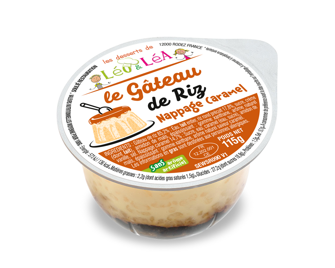 Gâteaux de riz nappage caramel - SOULIE - Carton de 72 coupelles