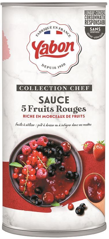 Sauce dessert saveur 5 fruits rouges - YABON - Boite 2/1