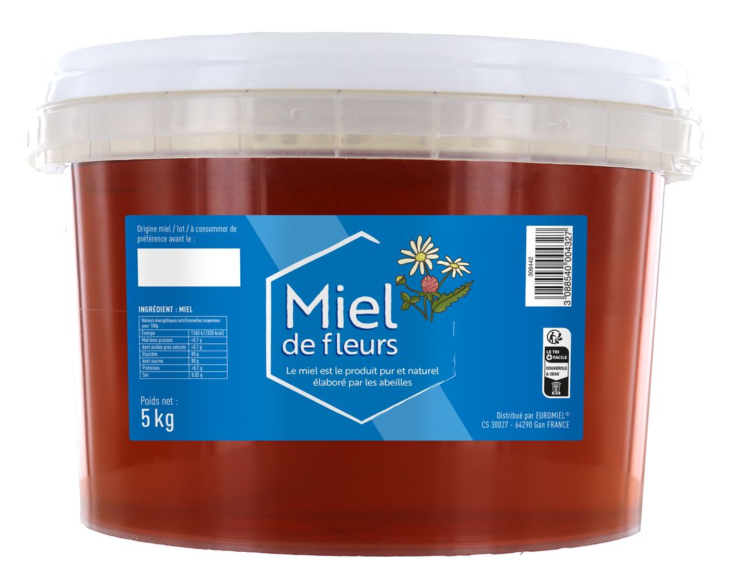 Miel de fleurs liquide - LUNE DE MIEL - Seau de 5 kg