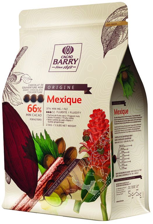 Chocolat noir 66% en pistoles Mexique - BARRY - Sac de 2,5 kg