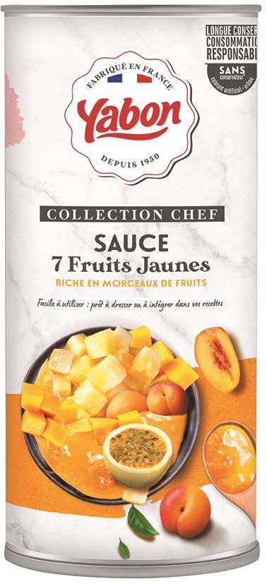 Sauce dessert saveur 7 fruits jaunes - YABON - Boite 2/1