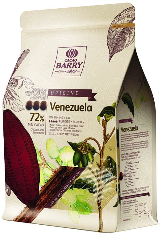 Chocolat noir 74,2% en pistoles Venezuela - BARRY - Boite de 2,5 kg