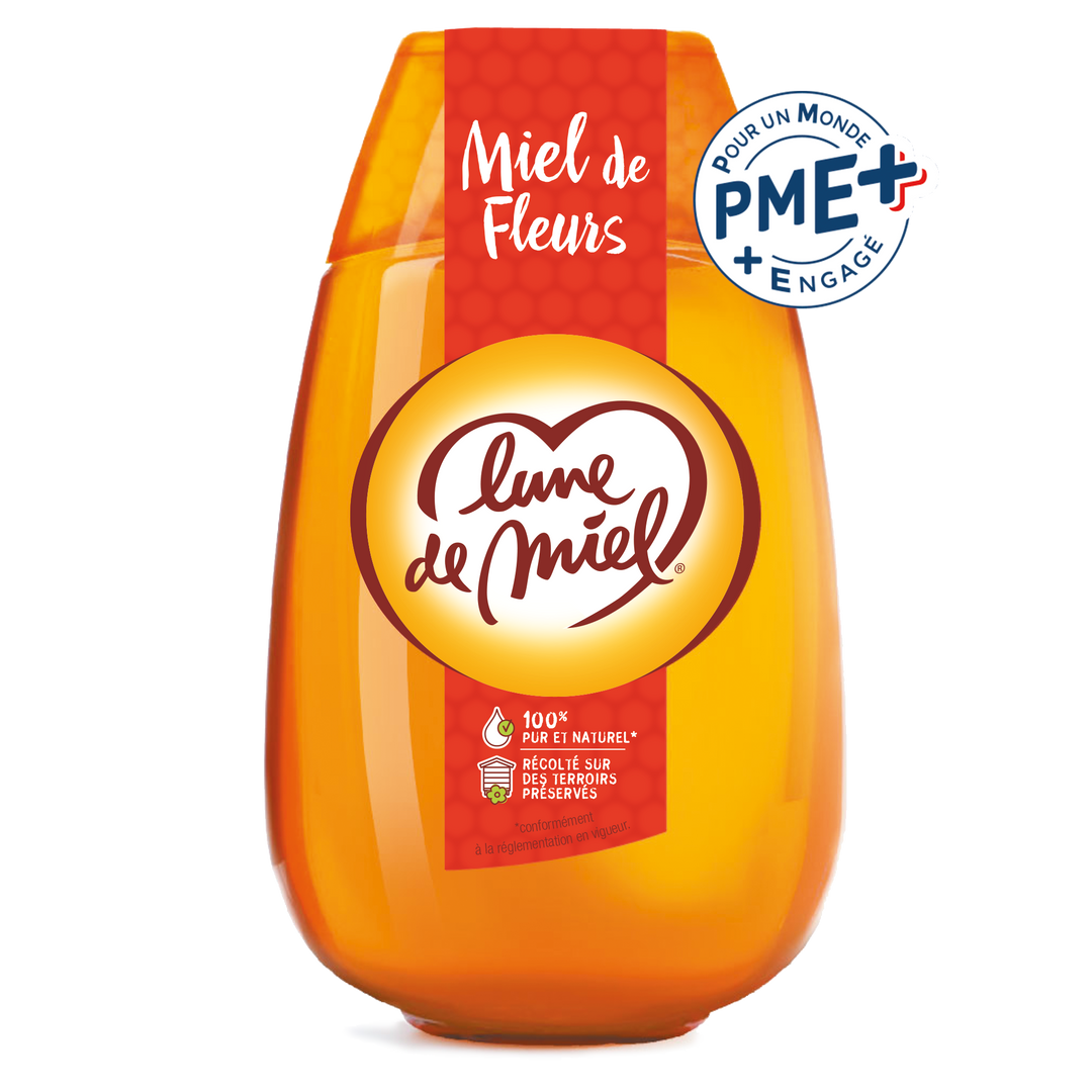 Miel de fleurs liquide - LUNE DE MIEL - Flacon de 500 g