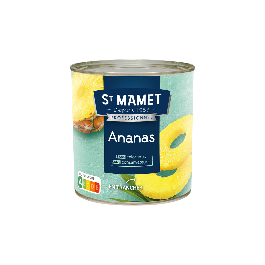 Ananas en tranches au sirop léger - ST MAMET - Boite 3/1