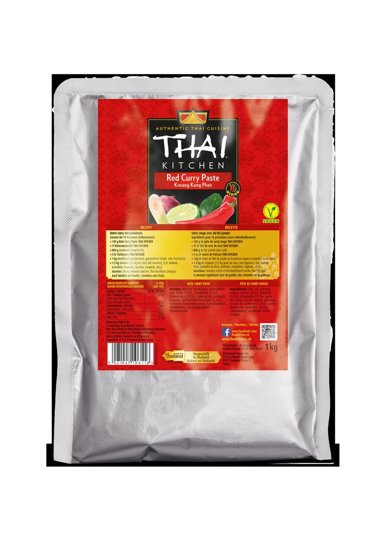 Curry rouge en pâte - THAI KITCHEN - Sachet de 1 kg