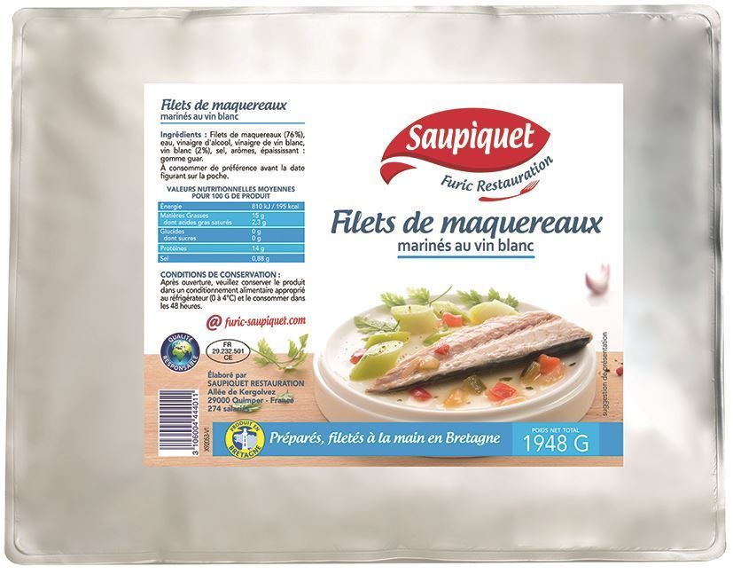 Filets de maquereaux marinés au vin blanc - FURIC - Poche de 1,9 kg