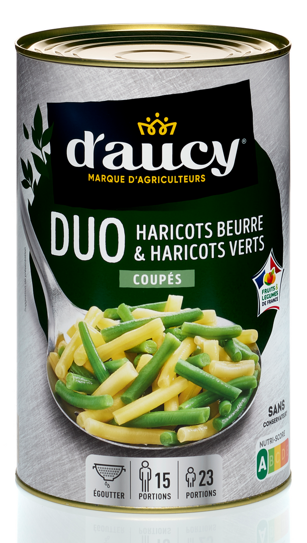 Haricots verts et haricots beurre coupés - D'AUCY - Boite 5/1