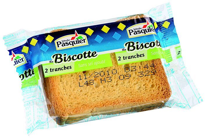 Biscottes sans sel ajouté X2 - PASQUIER - Carton de 208 sachets