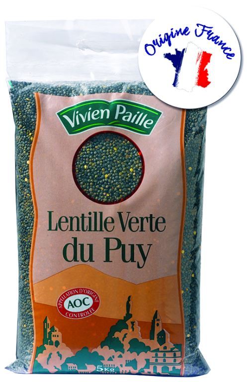 Lentilles vertes du Puy AOP - VIVIEN PAILLE - Sac de 5 kg