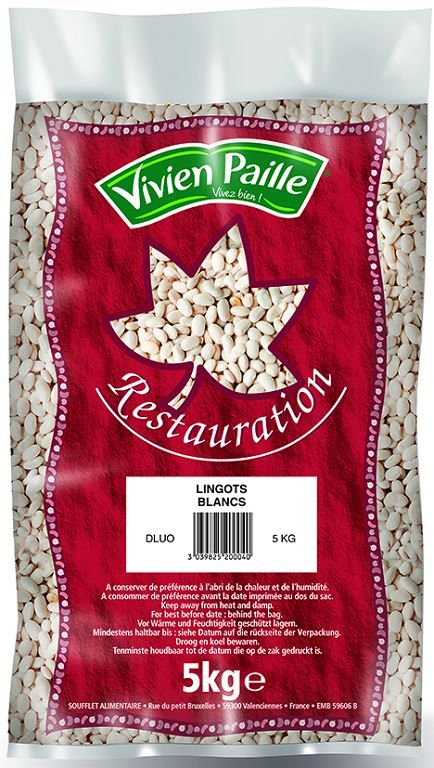 Haricots lingots blancs - VIVIEN PAILLE - Sac de 5 kg