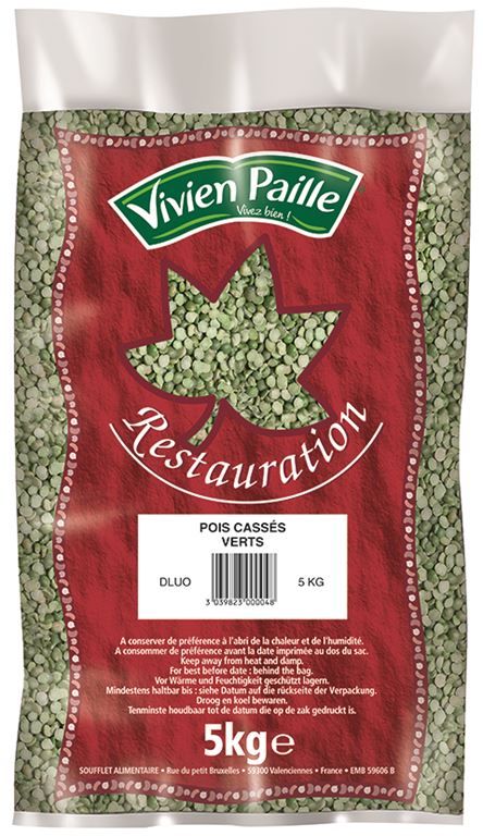 Pois cassés verts - VIVIEN PAILLE - Sac de 5 kg