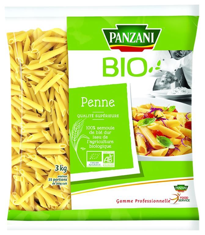 Penne rigate QS Bio - PANZANI SOLUTIONS - Sac de 3 kg