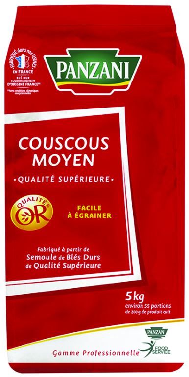 Semoule de couscous moyen - PANZANI SOLUTIONS - Sac de 5 kg