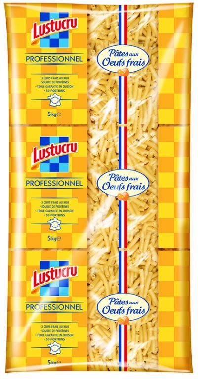 Macaroni aux oeufs frais QS - LUSTUCRU - Sac de 5 kg