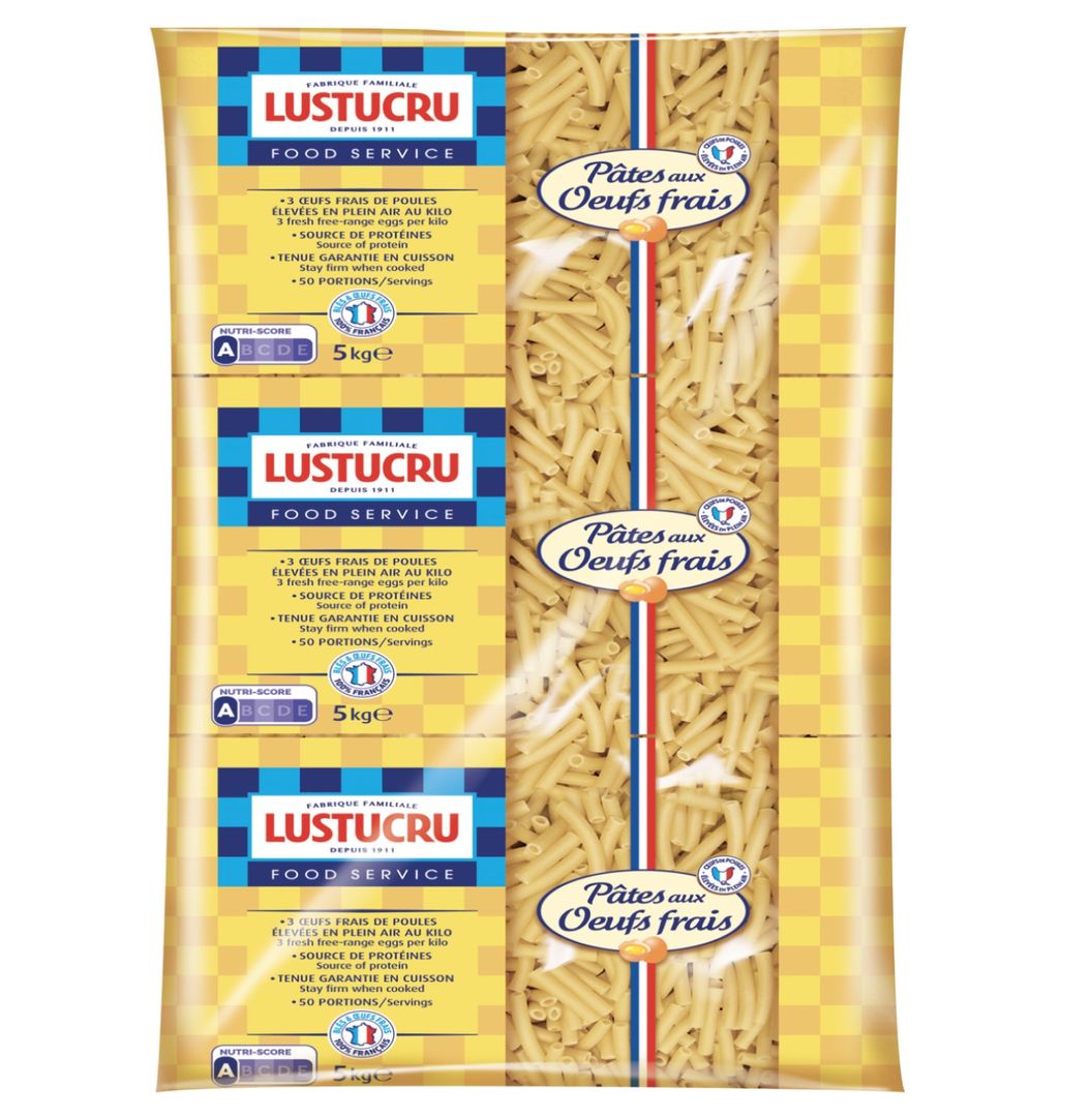 Macaroni aux oeufs frais QS - LUSTUCRU - Sac de 5 kg