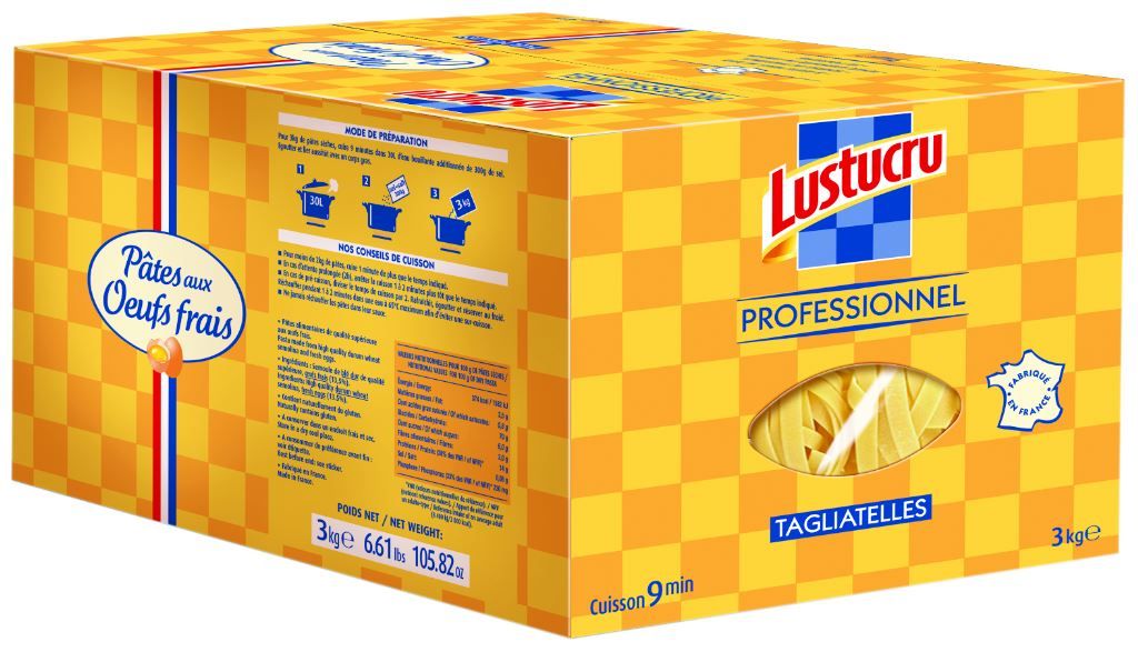 Tagliatelles aux oeufs frais QS - LUSTUCRU - Carton de 3 kg