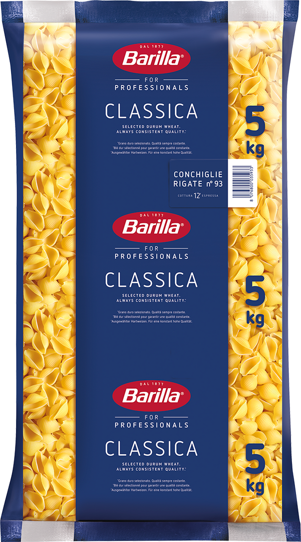 Conchiglie rigate QS - BARILLA - Sac de 5 kg