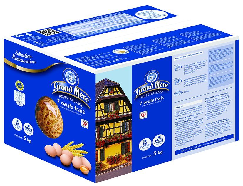 Spaetzle 7 oeufs frais IGP - GRAND'MERE - Carton de 5 kg