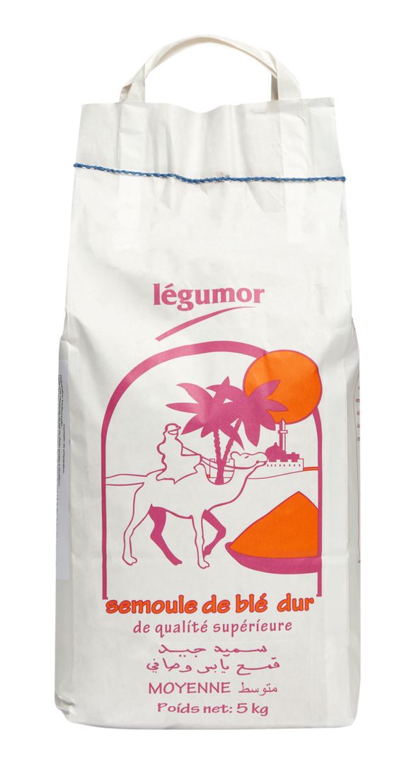 Semoule de blé moyen - LEGUMOR - Sac de 5 kg