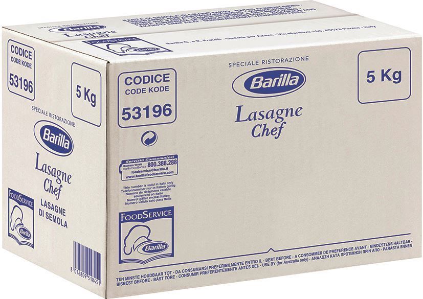 Lasagnes 1/2 - BARILLA - Carton de 5 kg