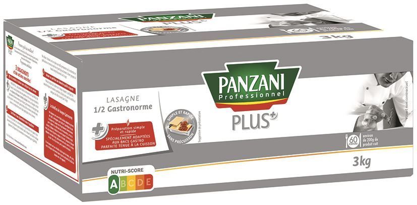 Lasagnes 1/2 gastronormes QS  Plus+ - PANZANI SOLUTIONS - Carton de 3 kg