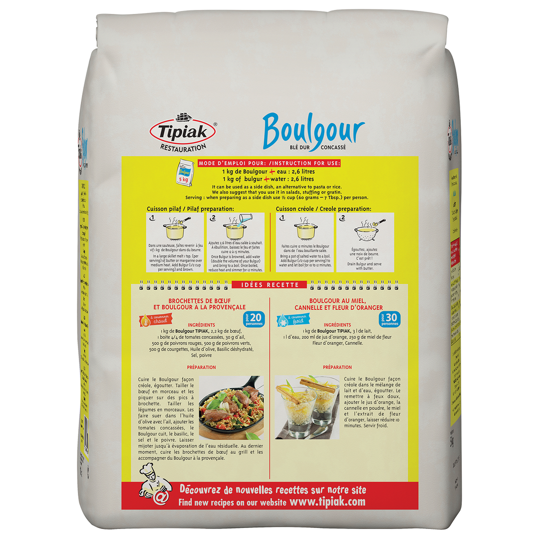 Boulgour - TIPIAK® RESTAURATION - Sac de 5 kg