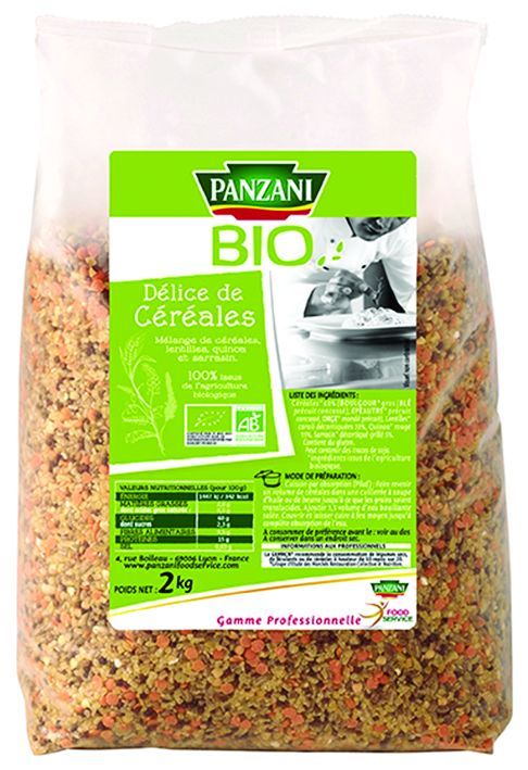 Délice de céréales Bio lentille quinoa sarrasin - PANZANI SOLUTIONS - Sac de 2 kg