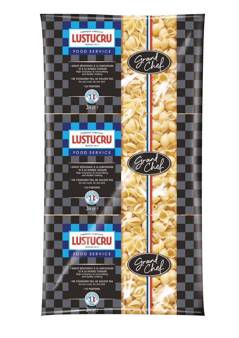 Conchiglie rigate Grand Chef QS - LUSTUCRU GD CHEF - Sac de 3 kg