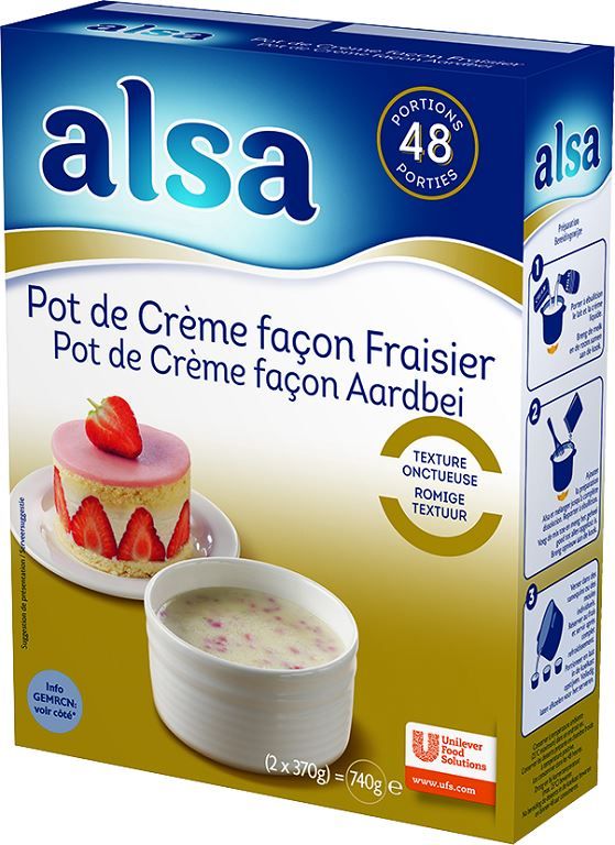 Pot de crème façon fraisier - ALSA - Boite de 740 g