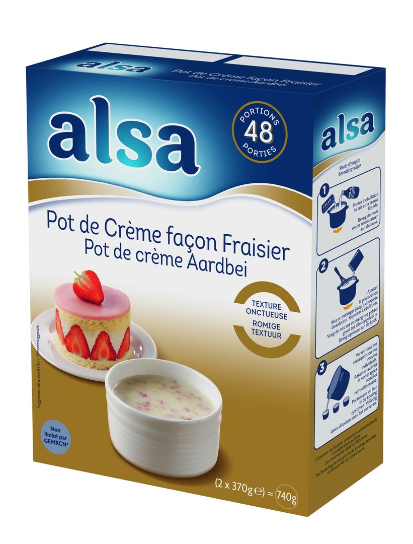 Pot de crème façon fraisier - ALSA - Boite de 740 g