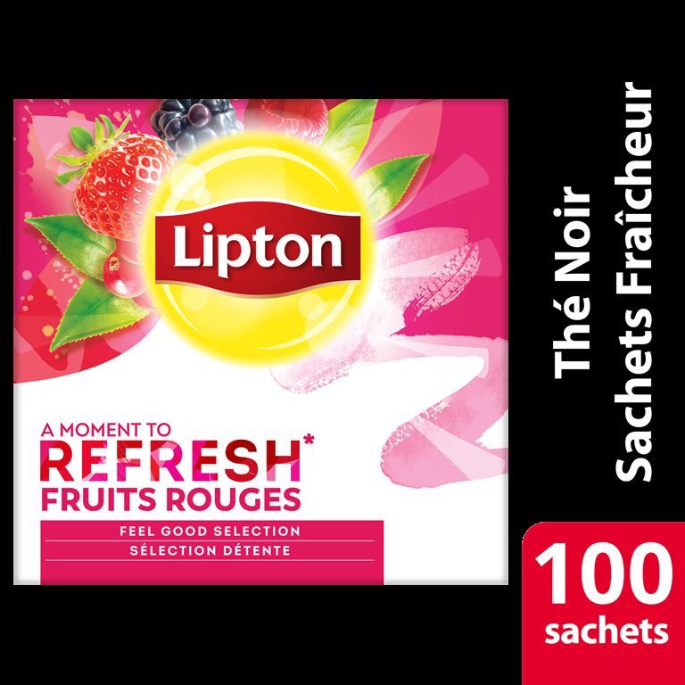 Thé noir fruits rouges - LIPTON - Boite de 25 sachets