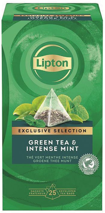 Lipton Tchaé Thé Vert Menthe, Goût Frais & Leger, Label Rainforest Alliance  25 Sachets : : Epicerie