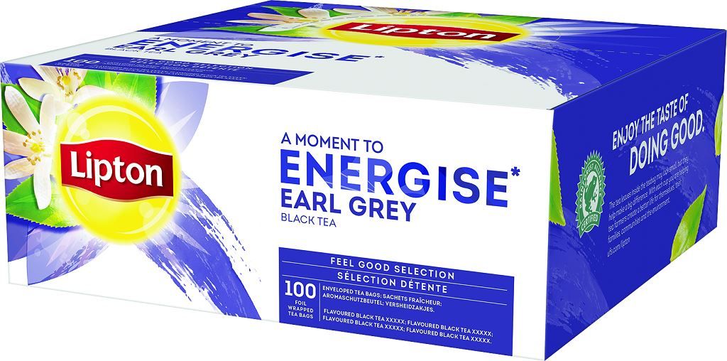 Thé noir Earl Grey - LIPTON - Boite de 100 sachets