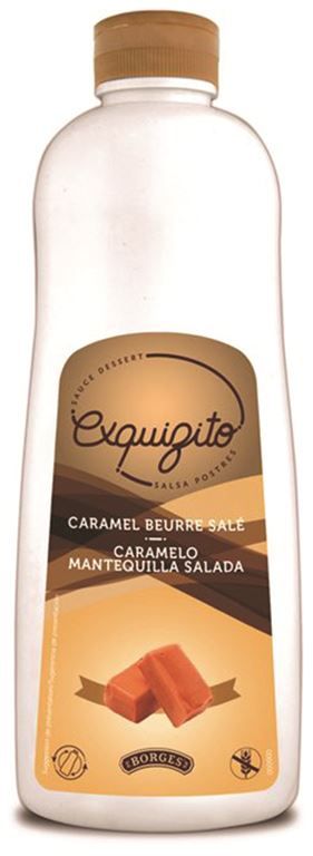 Sauce dessert saveur caramel beurre salé - EXQUIZITO - Bouteille de 1 kg